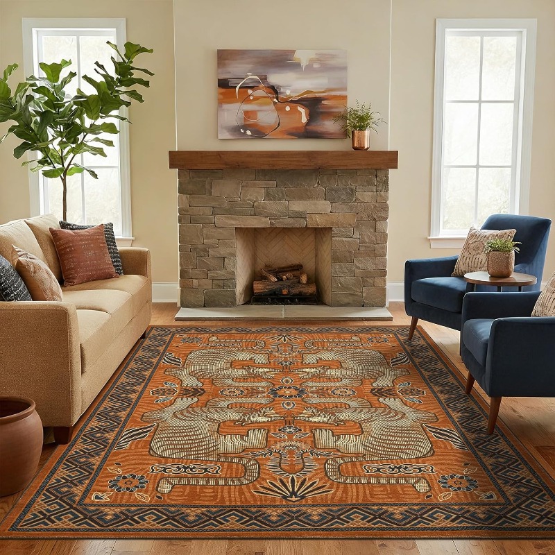 Commercial Printing Online - Vintage Tribal Animal Print Living Room