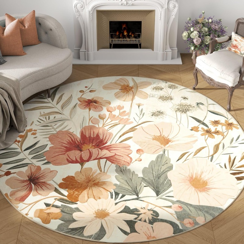 Commercial Printing Online - Round Living Room Carpet Vintage Nordic