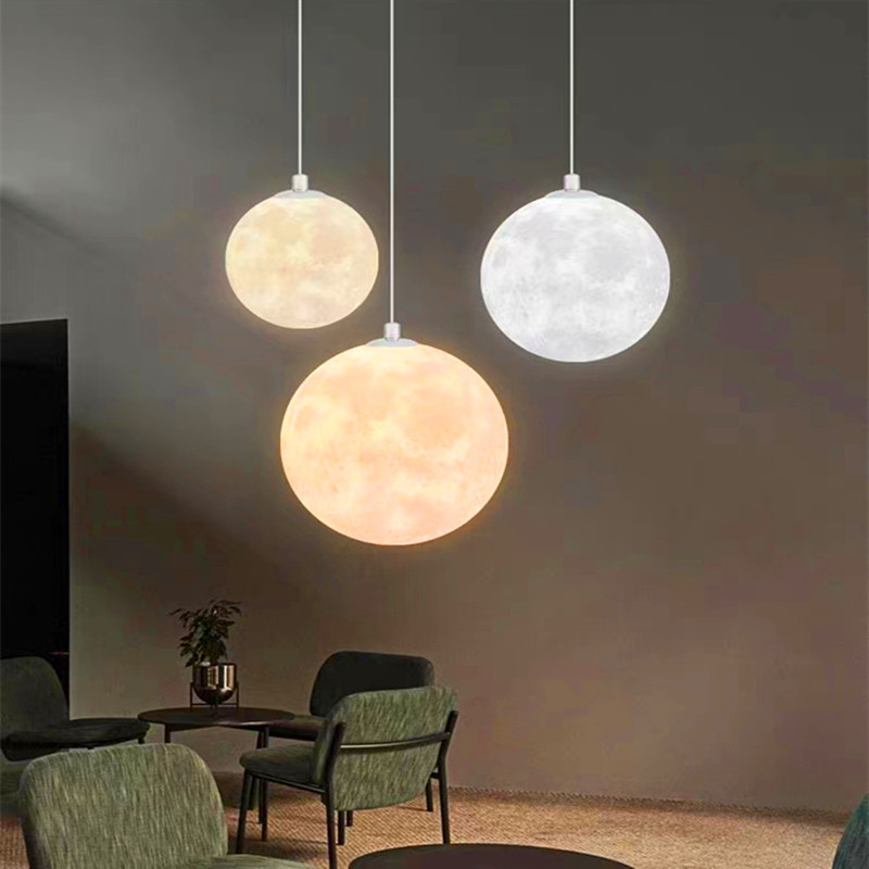 Commercial Road Printing - 3D Printing Moon Chandelier Simple Bedroom