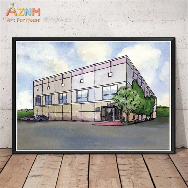 AZNM Watercolor Modern Commerc - Commercial Wall Printing recension och pris