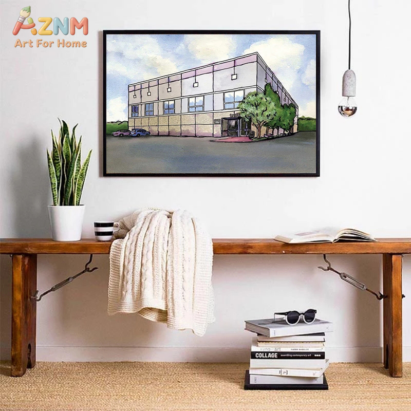 AZNM Watercolor Modern Commerc - Commercial Wall Printing recension och pris