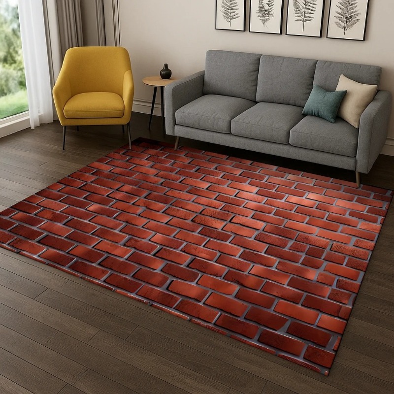 3D Brick Stone Building Carpet - Commercial Wall Printing recension och pris
