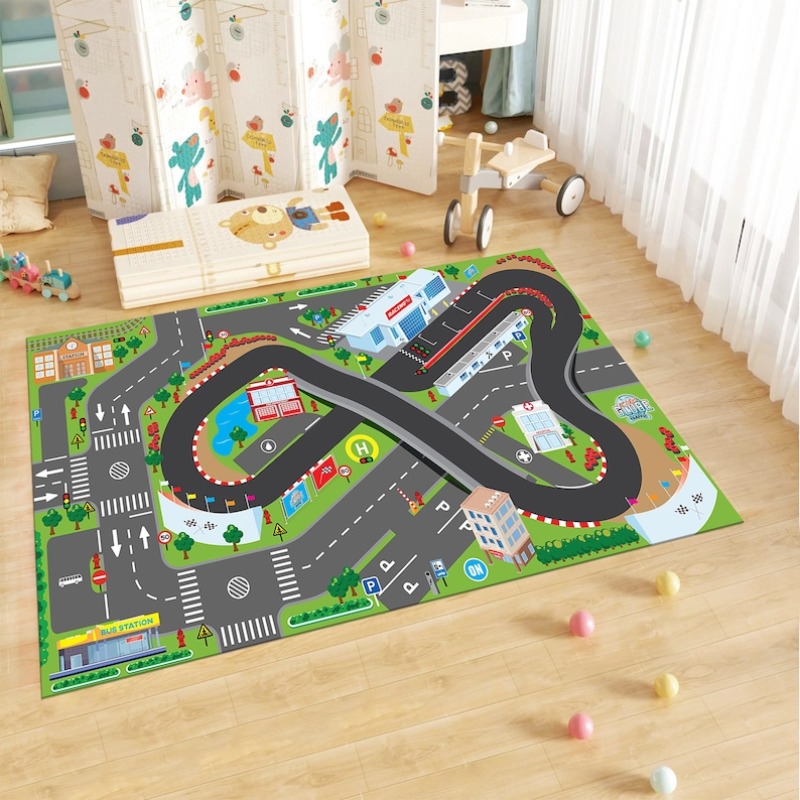 Cartoon Race Track City Highwa - Commercial Road Printing recension och pris